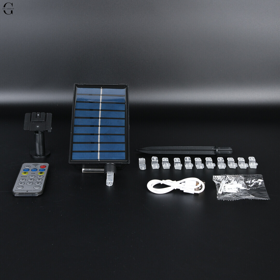 Світлодіодна сонячна стрічка IP65 10 м/100 LED з пультом та зарядкою Type-C